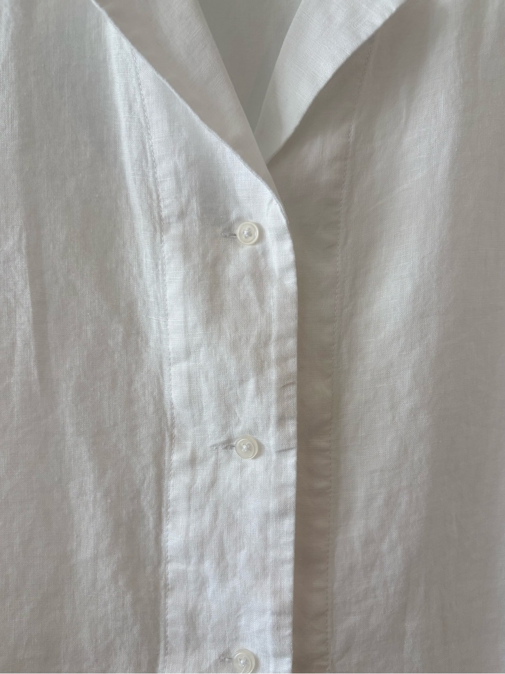 Quince White Linen Short-Sleeve Button-Up Shirt - Picture 6 of 9